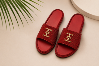Ruby Radiance Rhinestone Slides