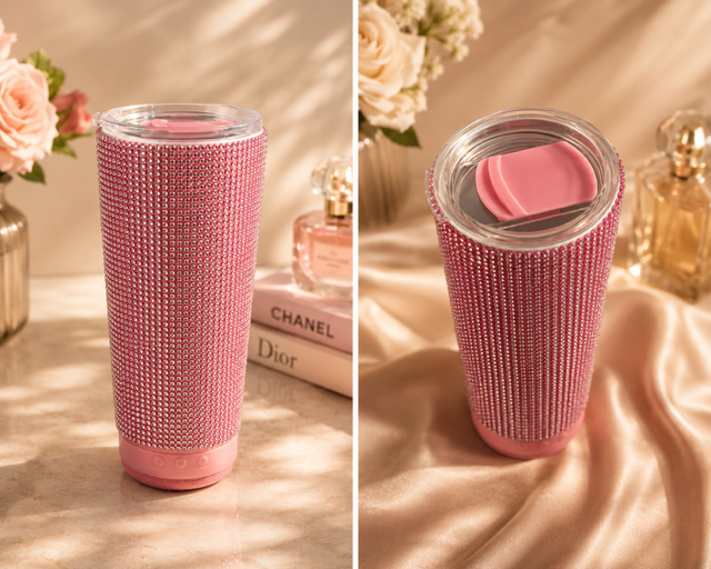 Diamond Bluetooth Tumbler with detachable LED speaker