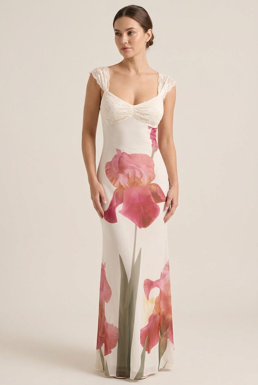Serenity Bloom dress modeled by a realistic-looking woman without text